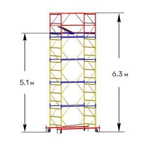 Вышка тура строительная ВСП-250 0.7х1.6 м высота 6.3 м