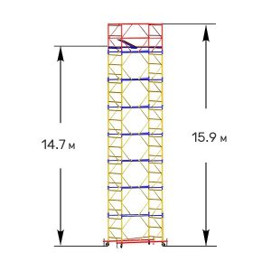 Вышка тура строительная ВСП-250 1,2х2м высота 15,9 м