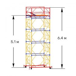 Вышка тура строительная ВСП-250 2х2м высота 6,4 м